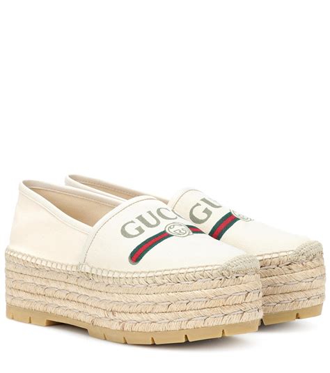 gucci logo canvas espadrille|gucci crochet espadrilles.